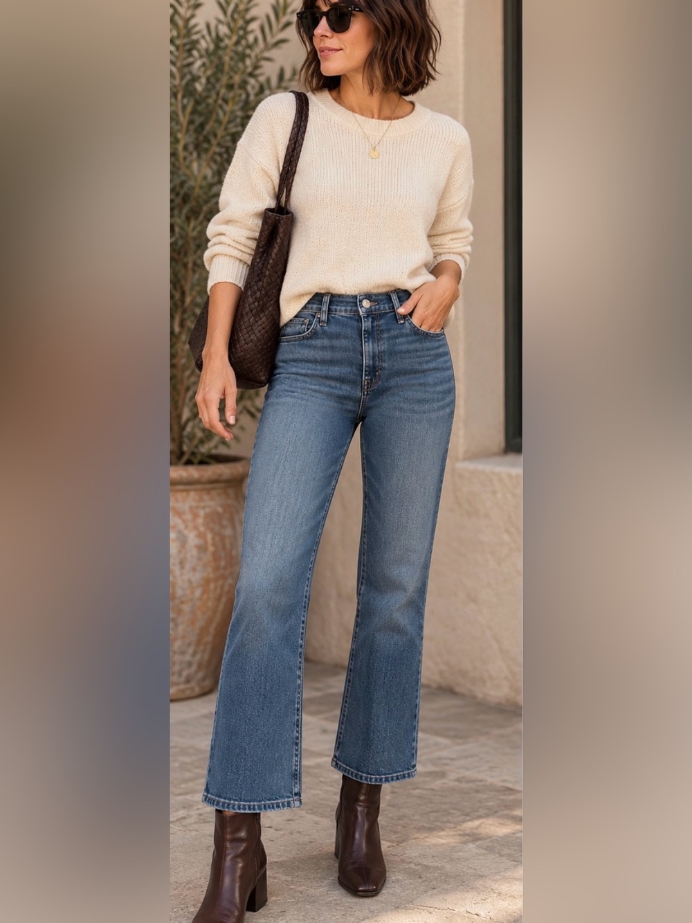Hudson denim Blue High-Rise straight bootcut ankle length Jeans 30